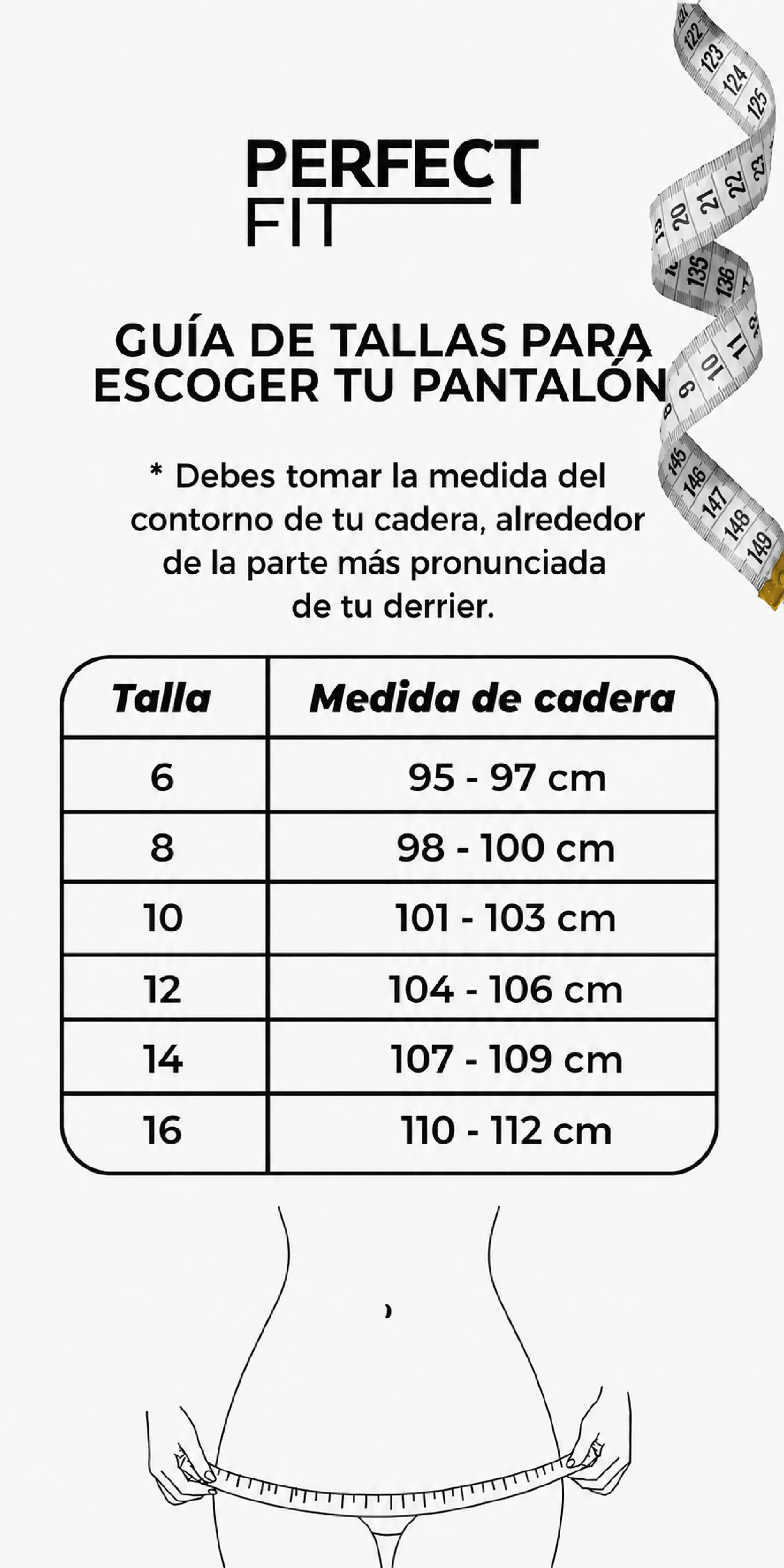 Guía de tallas Push Up